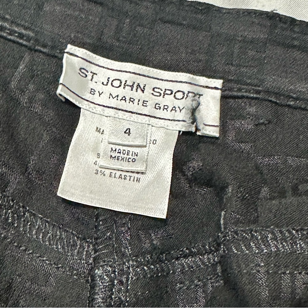 St. John Sport by Marie Gray  Logo Monogram Print Jacquard Pants 4 Classic Style - Picture 8 of 12